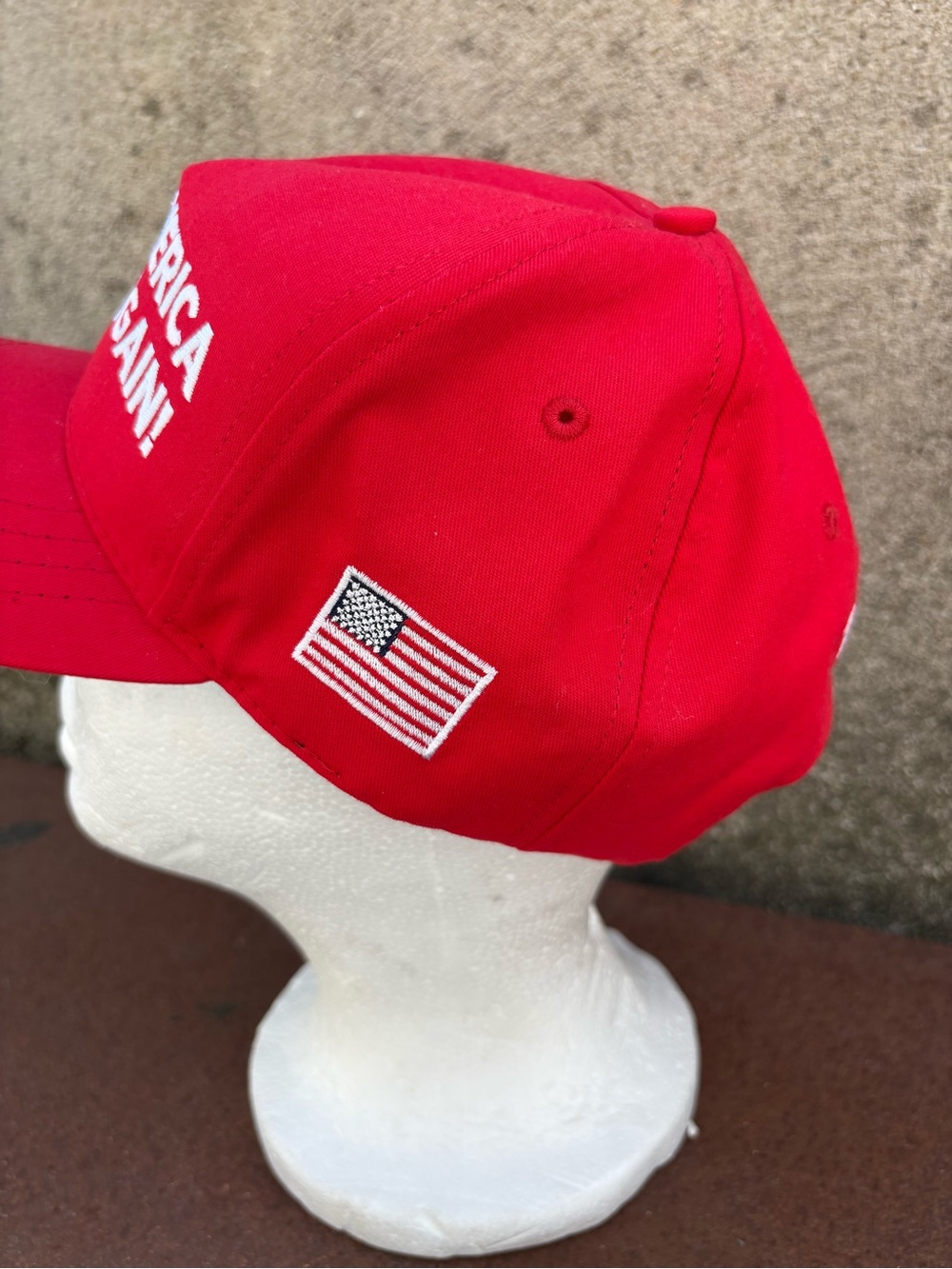 Trump 2024 Hat 47 MAGA Make America Great Again w/ Flag Baseball Cap red USA - Picture 3 of 5
